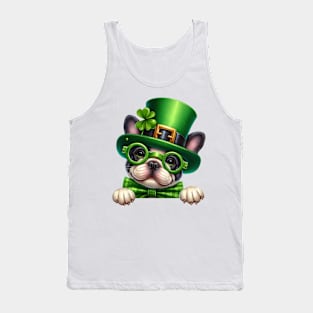 St Patricks Day Peeking French Bulldog Tank Top